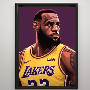 Lebron James Los Angeles Lakers Art Prints 11x14